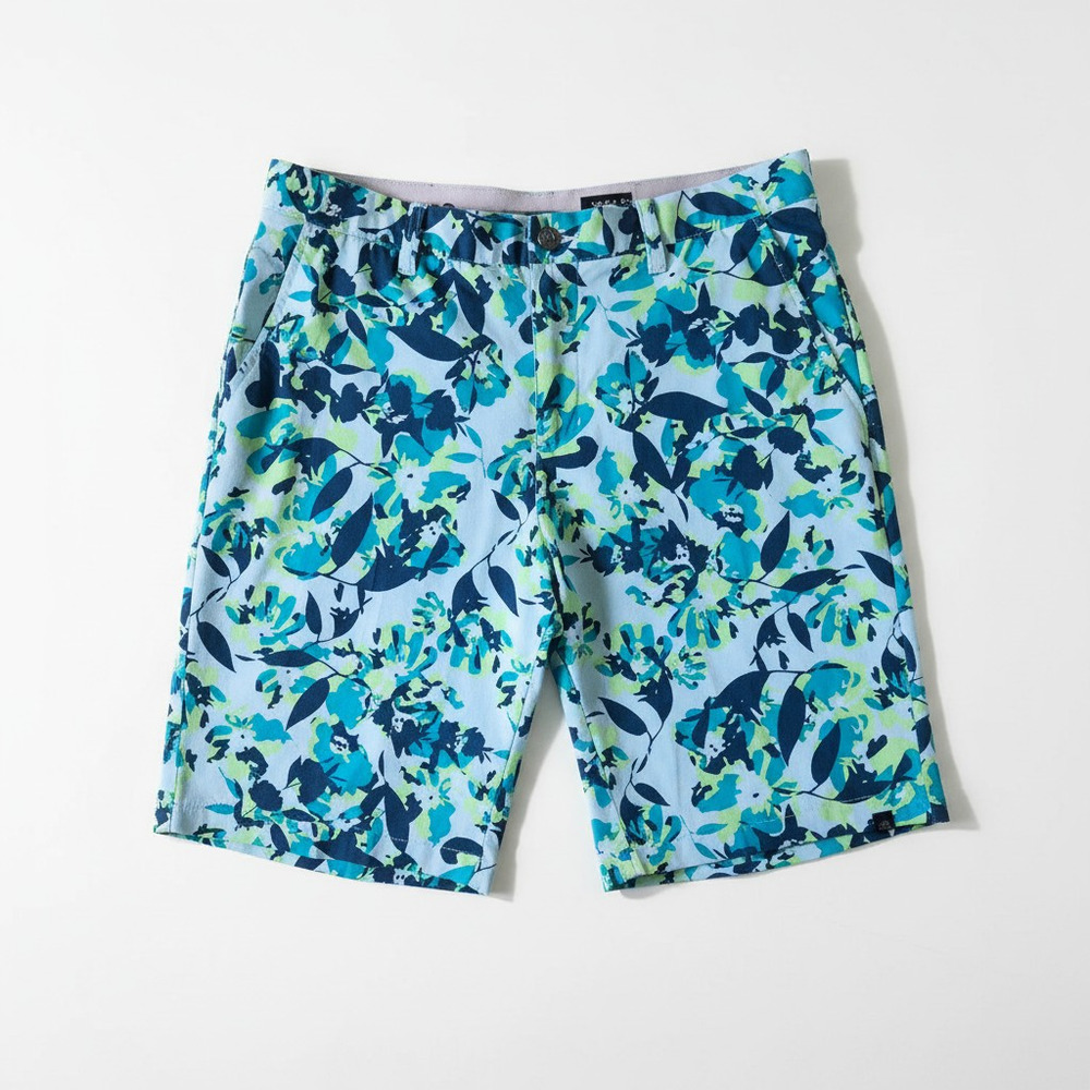 Adidas Ultimate365 Floral Golf Shorts Men's 34 Blue Performance Stretch Teal